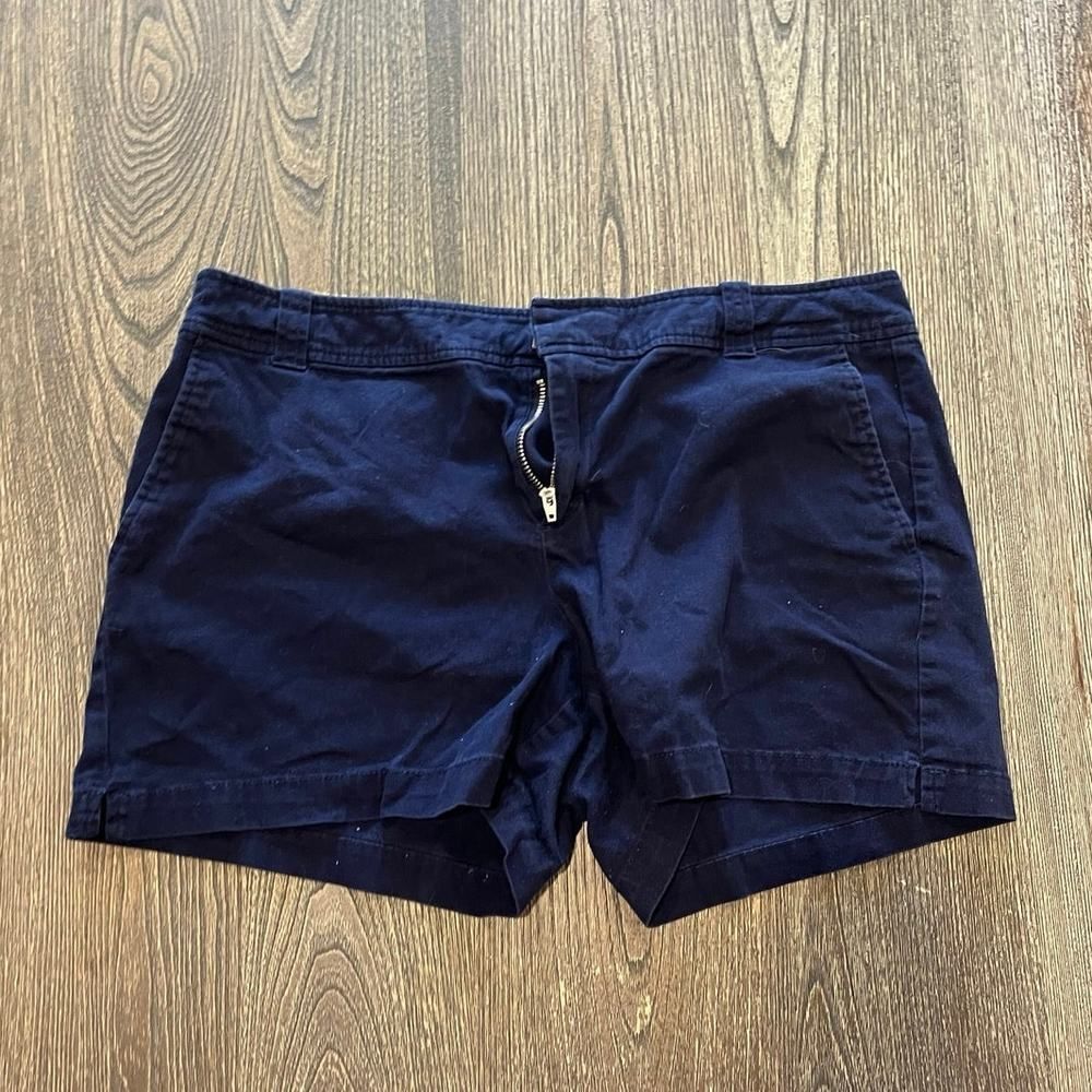 Soho Jeans New York & Company Chino Shorts Mid Rise Cotton Blend Navy Size 12